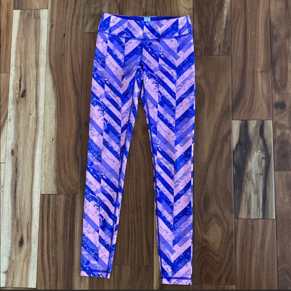 Ivivva by Lululemon Purple Pink Geometric Print Leggings 10